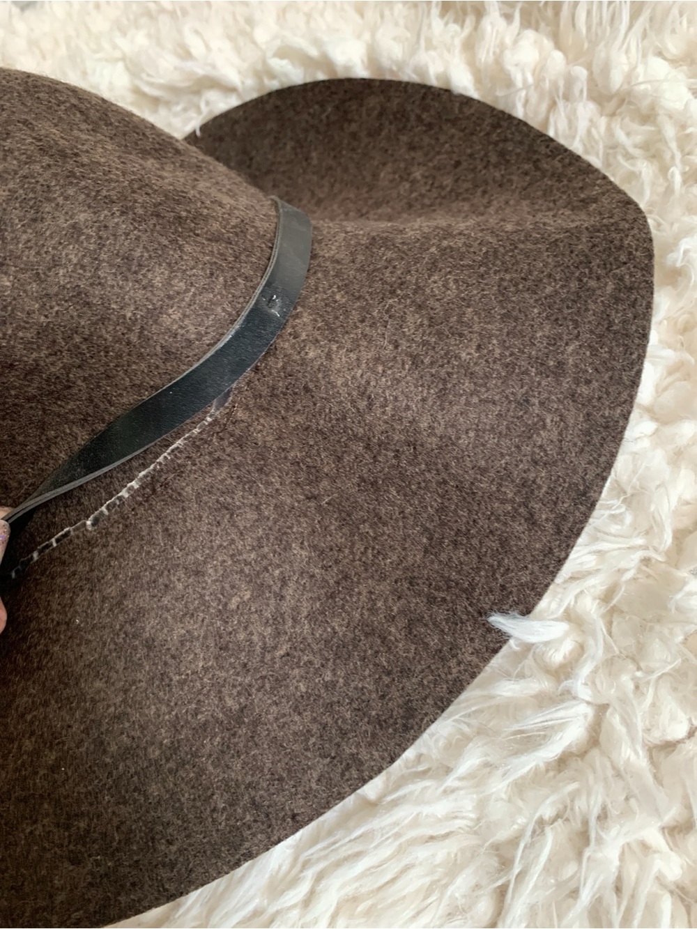 Nordstrom Womens 100% Wool Soft Floppy Hat Dark Brown Rare Color OS - Picture 5 of 8